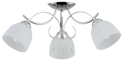 Zdjęcie produktu dla Lampa sufitowa OTELIA chromowana biała 3xE27x15W metal wym:25x60x60cm IP20 Alfa