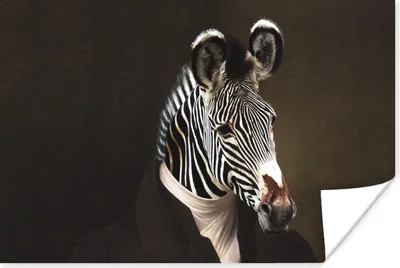 Produktbild von MuchoWow® Poster Alte Meister - Zebra - Kunst 120x80 cm - Bilder