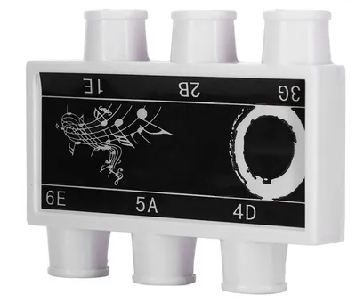 Imagen del producto de Afinador de plástico resistente con tubos de afinación que producen los tonos E, B, G, D, A y E, que incluye un estuche de transporte