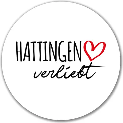 Produktbild von Huuraa Aufkleber Hattingen verliebt 10cm rund Sticker Geschenkidee
