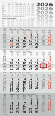 Produktbild von rido/idé 7033420006 | 4-Monatskalender 2026 | grau, 300×630