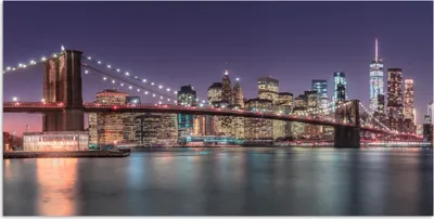 Produktbild von MuchoWow® Poster New York - Brooklyn Bridge - Sonnenuntergang 120x60 cm - Bild