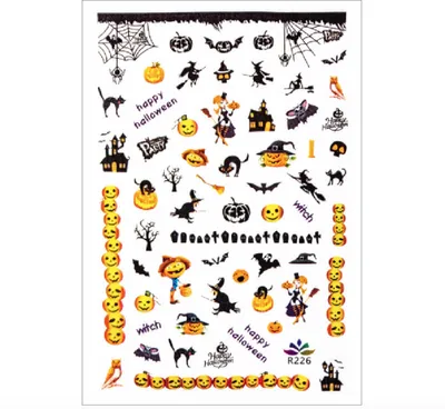 Produktbild von Dünne selbstklebende Nagelsticker Halloween R226