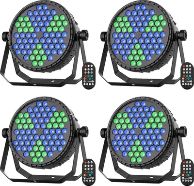 Image de Éclairage LED Par, multicolore RGB, DMX512 et télécommande, ZQ01138-4 pièces, prise UE