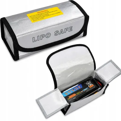 Produktbild von Schutzhülle für Akkus, insbesondere LiPo-Akkus, Modell: Lipo-Safe, Größe: 18,5 x 7,5 x 6 cm