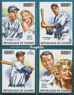 Produktbild von Briefmarken Guinea 2015 Mi 11353-11356 (kompl. Ausgabe) postfrisch Joe DiMaggio