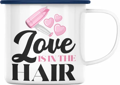 Produktbild von Trendation - Friseurin Emaille Tasse Geschenk Zubehör Geschenkidee Friseursaloneröffnung Frisörin Emaille Tassen Emaille Emaille Tasse Spruch Friseur (Blau)