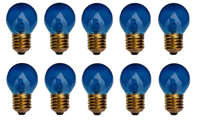 Produktbild von 10x Glühlampe Glühbirne Kugel E27 15W 15 Watt Farbe Blau klar