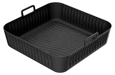 Produktbild von Quadratische Silikon-Heißluftfritteusen-Einlage, wiederverwendbar, antihaftbeschichtet, passend für COSORI 5QT/6QT Heißluftfritteusen, hitzebeständig, spülmaschinenfest, Zubehör