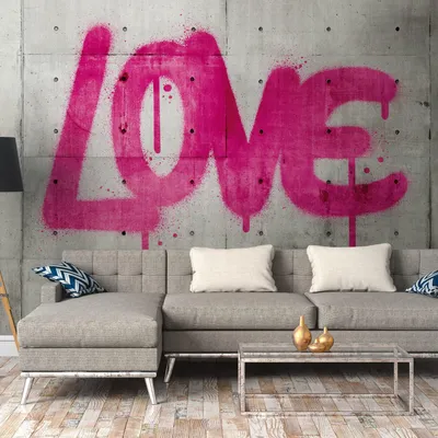 Productafbeelding van Profhome 382651-GU Fotobehang betonlook mat grijs zuurstokroze 3,71 m x 2,8 m