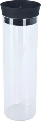 Produktbild von Excellent Houseware Wasserkaraffe, Borosilikatglas, 9x28 cm, 1l, transparent/schwarz