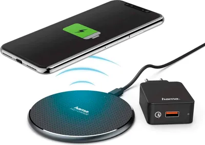 Produktbild von Hama QI-FC10, Drinnen, USB, Kabelloses Aufladen, Schwarz