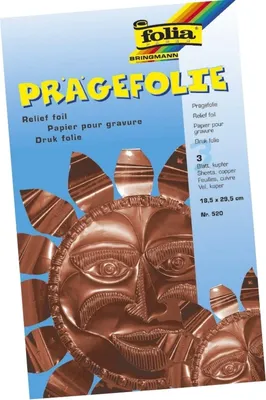 Image de Folia 520 Prägefolie Mappe 19 x 30 cm kupfer 3 Blatt