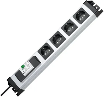 Produktbild von Kopp POWERversal, 1,4 m, IP20, Schwarz, Grau, 4 AC-Ausgänge, 3600 W, 16 A