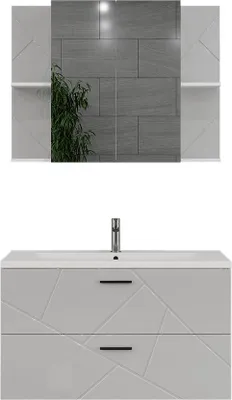 Produktbild von Badmöbel-Set Vicco Irma Weiß/Weiß Hochglanz 3 Teile, Model 56337