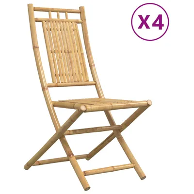 Image de Chaises pliables de jardin lot de 4 46x66x99 cm bambou