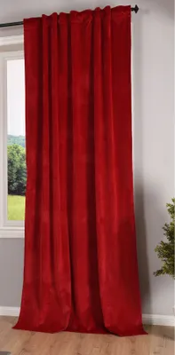 Produktbild von Verdunkelung Vorhang »Milano« Samt blickdicht Schlaufenband Tunneldurchzug Blackout Bügelband kürzbar Rot 1 Stück HxB 235x135 cm, 20357