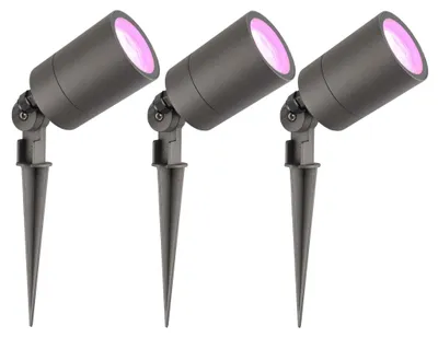 Image de Ledvion Lot de 3 LED Extérieur Spot IP65 4,9W GU10 CCT RGB dimmable