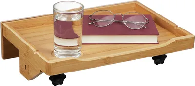 Produktbild von Nachttischchen für Betten – Mini-Nachttischchen zum Befestigen – Betten & Hochbetten – 9 x 36 x 25,5 cm – Bambus – Natürliches Design