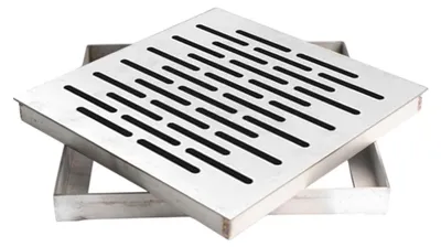 Obrázok produktu pre Kryt odtoku podlahy z nehrdzavejúcej ocele – Protiskĺzavá mriežka odtoku – Štvorcová, 300 x 300 x 20 mm – Vysoká nosnosť – Vhodná do kuchyne/kúpelne/záhrady – Krycia doska