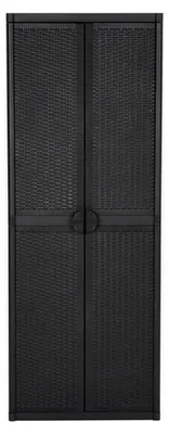 Produktbild von Gartenschrank Schwarz 65x45x172 cm PP Rattan