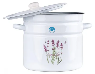 Produktbild von Emaille Topf 12L Kochtopf Universaltopf Suppentopf Induktion Fleischtopf Lavendel