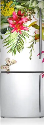 Produktbild von Kühlschrankmagne Kühlschrank Aufkleber Magnetfolie Dekoration 60x180 cm - Tropische Pflanzen.