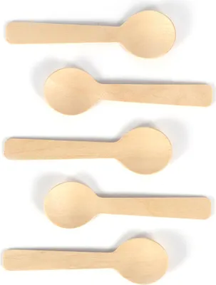 Image de 100 pcs Glaçons en bois jetables, Cubes de thé, Cubes de dessert, 10 Cm, Couverts, Couverts, Approvisionnement en K��chen respectueux de l'environnement