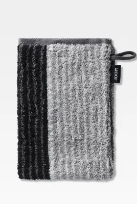 Productafbeelding van JOOP! Waschhandschoen, model Signature, kleur zwart, afmetingen 16x22 cm