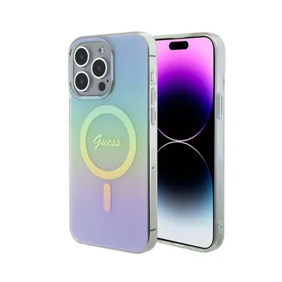 Zdjęcie produktu dla Etui Guess Iridescent IML MagSafe do iPhone 15 Pro Max turkusowy