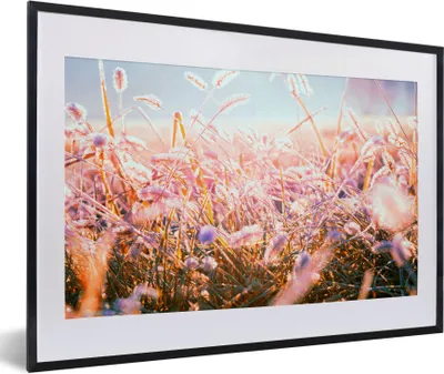 Produktbild von MuchoWow® Gerahmtes Poster Winter - Eis - Sonne 60x40 cm - Poster mit Schwarzem Bilderrahmen Wandposter Rahmen Foto Bilder - Schlafzimmer - Plakat in Rahmen - Drucken