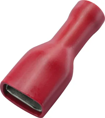 Produktbild von Flachsteckhülse 6.3x0,8 Querschnitt 0,5 - 1,5 mm² vollisoliert rot