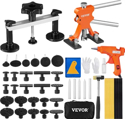 Produktbild von VEVOR 56-teiliger Brücken-Ausbeulen-Abzieher Dellen-Reparaturset, inkl. 20 Abziehlaschen & 6 x Brückenabziehlaschen, Aluminium Ausbeulwerkzeug Entfernung von Beulen, für Autos, Kühlschränken usw.