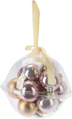 Produktbild von 24 x kleine Weihnachtskugeln aus Kunststoff zum Hängen - Baumkugeln wetterfest Christbaumkugeln Kunststoff Baumschmuck