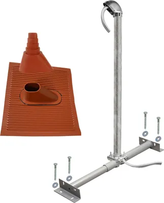 Produktbild von SkyRevolt Dachsparrenhalter Montageset Alu-Ziegel rot ALU-Mastkappe