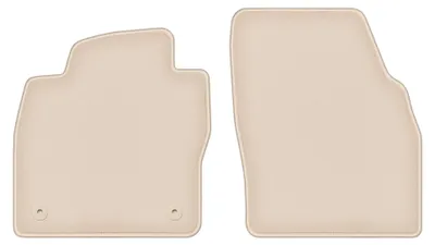 Produktbild von Velours-Fußmatten Vorne für Skoda Fabia IV 2021- (Schrägheck) – 2-tlg, Beige, passgenau – Wielganizator FORTUNA