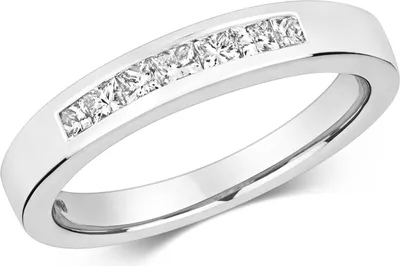 Produktbild von Funkelndes Feuer 18 Karat (750) Weißgold Diamant Damenring Prinzessschliff 0.33 Karat GH - SI2, 53 (16.9); TRS3209718KWRSM