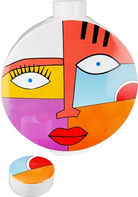 Produktbild von GILDE runde Deckelvase D.24cm Grafic Face , 32628