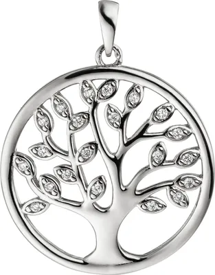 Produktbild von Anhänger Baum Lebensbaum 925 Sterling Silber 21 Zirkonia Silberanhänger