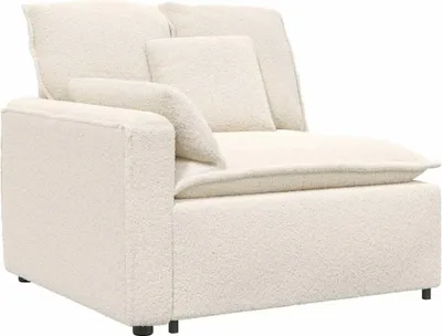 Produktbild von vidaXL Modulares Sofa Endmodul mit Armlehne Kissen Creme 100 cm