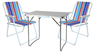 Produktbild von 3-teiliges Campingmöbel Set Outdoor Campingstuhl Tisch Aluminium