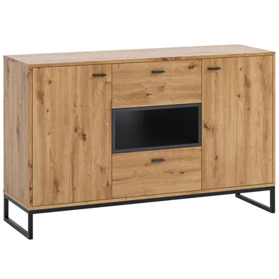 Obrázok produktu pre Kombinovaná komoda BEND - čierna / dub artisan