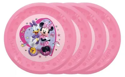Immagine prodotto di Piatto riutilizzabile Minnie 21 cm, confezione da 4 pezzi (stoviglie e posate)