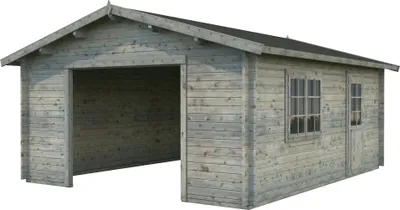 Produktbild von Palmako Garage Roger 27,7 m² - 70 mm - ohne Tor Grau tauchimprägniert