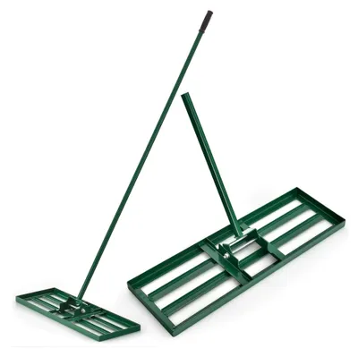 Produktbild von Rasenrakel mit 170 cm ergonomischem Griff, Rasenrechen aus hochwertigem Metall, geeignet für die Rasenpflege (75 cm x 25 cm)