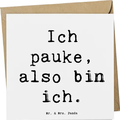 Produktbild von Mr. & Mrs. Panda Klappkarte Spruch Pauken Motivation - Weiß - Geschenk, Musiker, Musik, Orchester, Timpani, klassische, Grußkarte, Glückwunschkarte, Lernen, faltkarte