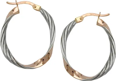 Obrázok produktu pre Kreolský prsteň 26x21mm oválny dvojfarebný diamantový 9Kt zlatý