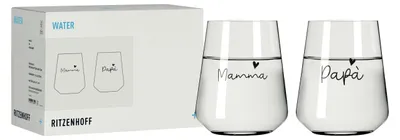Produktbild von Ritzenhoff Sprüche Wasserglas-Set Mama & Papa 2er Set 510 ml Kristallglas