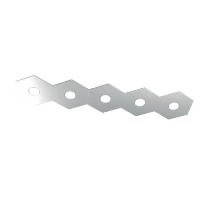 Immagine prodotto di Plafoniera Moderna Hexagon Metallo Grigio 5 Luci Led 12X5W