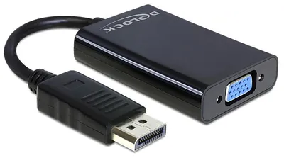 Produktbild von Delock Adapter Displayport male > VGA 15 pin female - DisplayPort-Adapter - DisplayPort (M) zu HD-15 (VGA), mini-phone stereo 3.5 mm, Mikro-USB Typ B (nur Strom) (W) - 21 cm